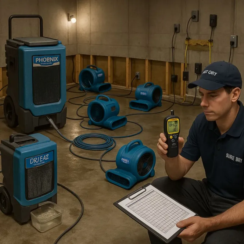 Structural Drying and Dehumidification process in Seabrook, NH
